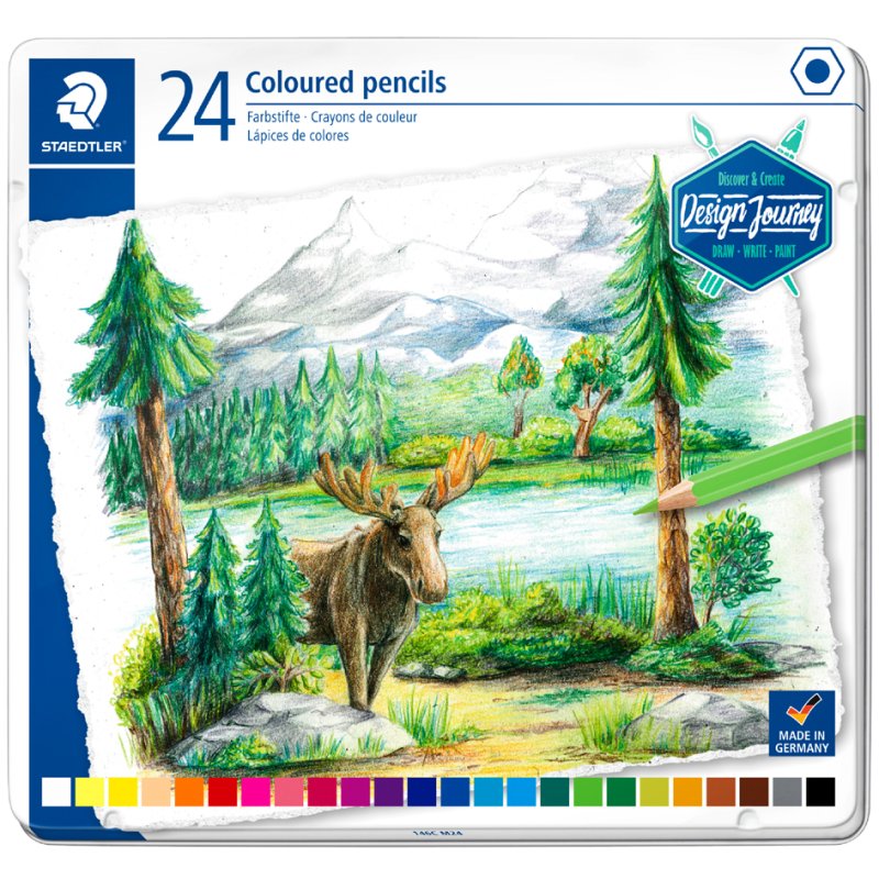 STAEDTLER crayons de couleur Design Journey, 12 pièces, boîte métallique